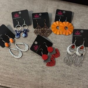 Paparazzi Earrings Set - Blue, Orange, Red, Silver